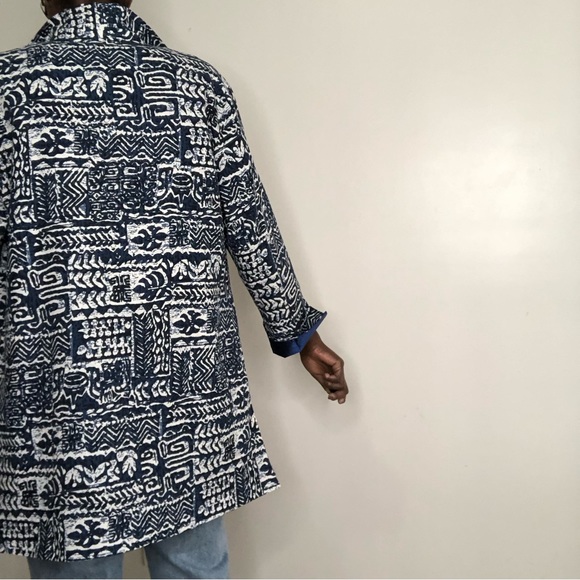 VINTAGE | GUMPS San Francisco Blue Batik Tunic Jacket - Picture 3 of 8